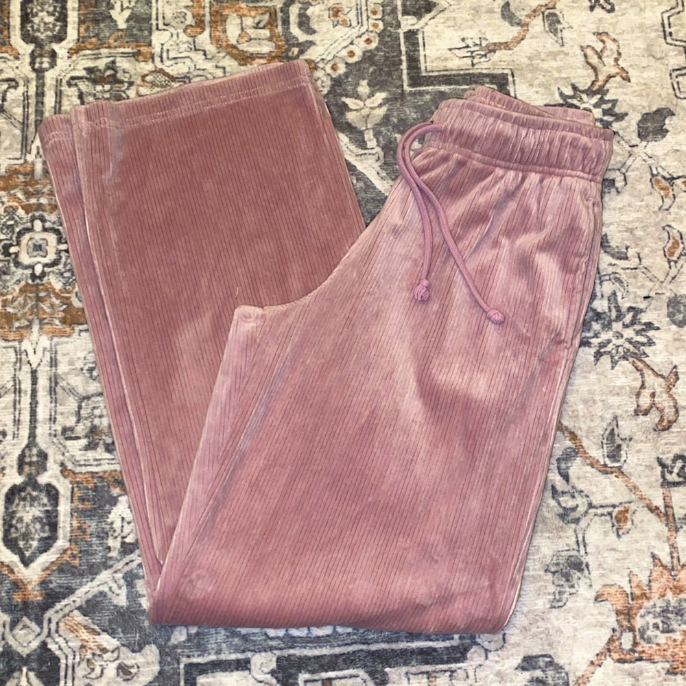 purple velvet lounge pants